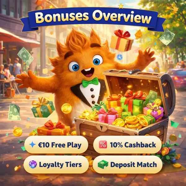 Fuzzy Tux discovers treasure chest of bonus rewards at One Casino sidewalk cafe